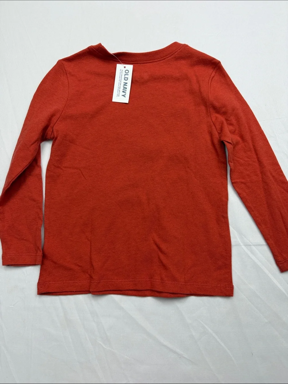Old Navy Rust Red 'Thankful' Long-Sleeve Tee with Leaf Accents